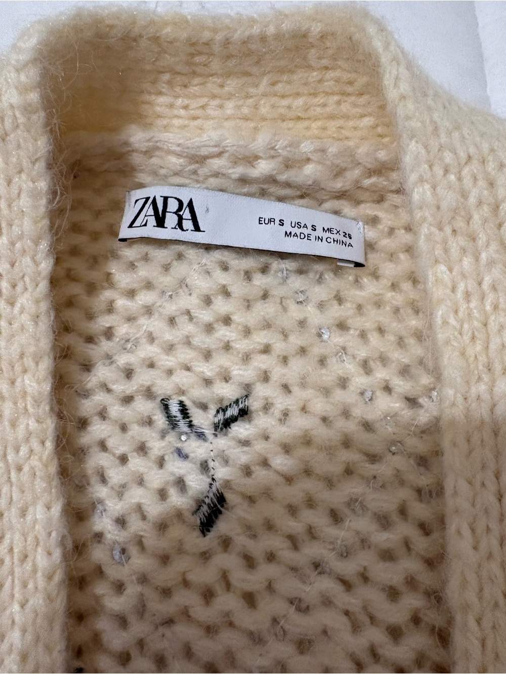 ZARA limited edition Cardigan with Multicolor Floral Embroidery and Sparkles- - Picture 4 of 5